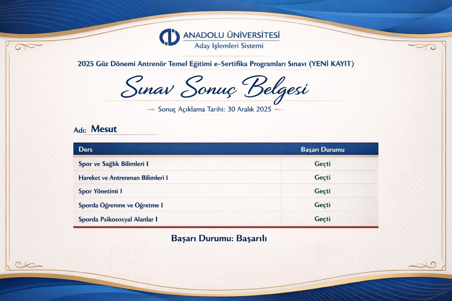High Man Fitness Antrenörlük Sertifikası